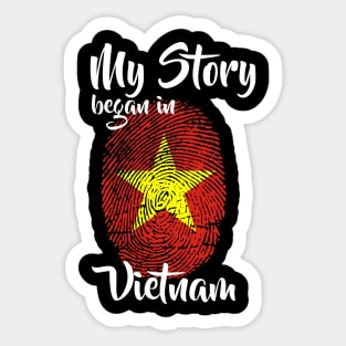 Vietnam Flag Fingerprint My Story DNA Vietnamese Sticker